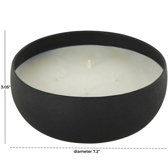 7" Black 4-Wick Metal Eucalyptus Spa Scented & Textured Candle with White Wax